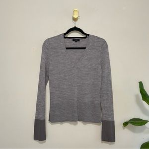 Rag & Bone Gray Merino Wool V-Neck Sweater
